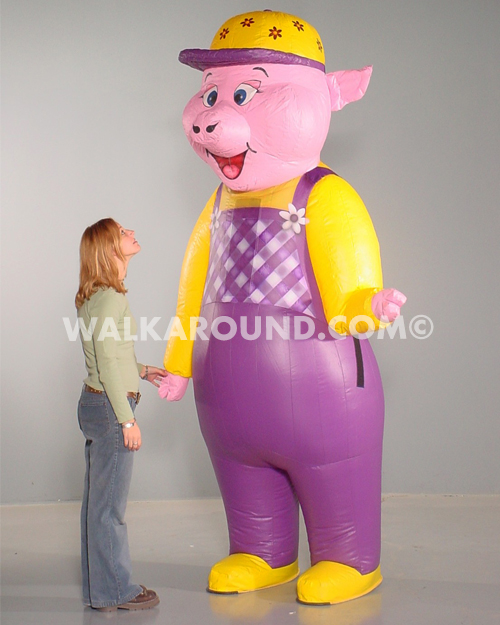 507-016 PIG WITH OVERALLS